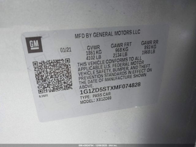 2021 CHEVROLET MALIBU 1G1ZD5STXMF074828 Photo 8