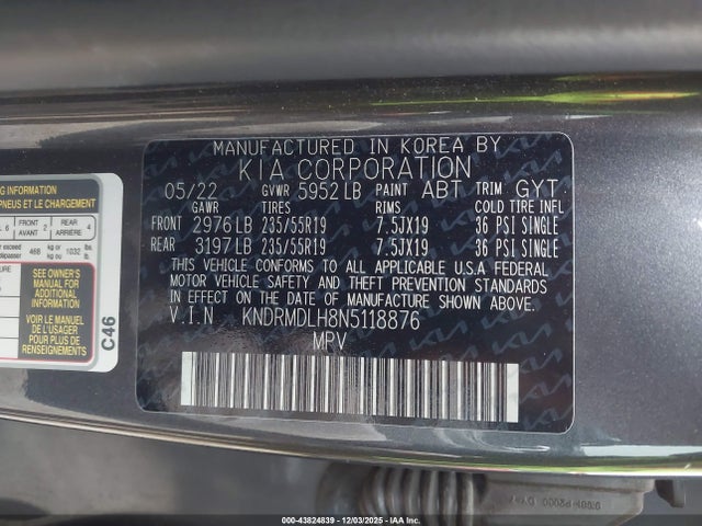 2022 KIA SORENTO PLUG-IN HYBRID KNDRMDLH8N5118876 Photo 8