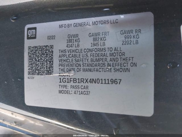 2022 CHEVROLET CAMARO 1G1FB1RX4N0111967 Photo 8