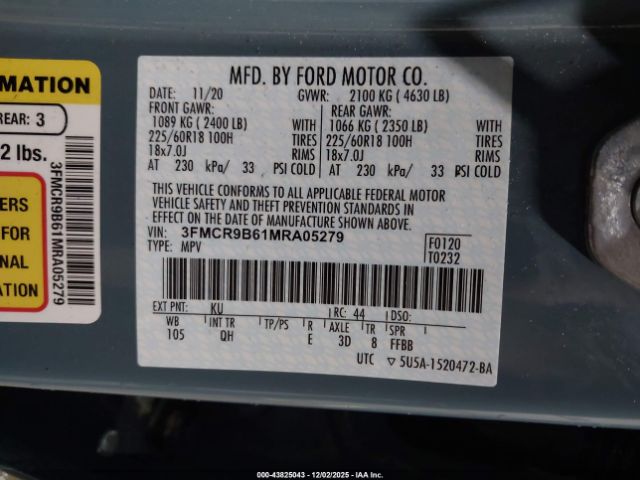 2021 FORD BRONCO SPORT 3FMCR9B61MRA05279 Photo 8