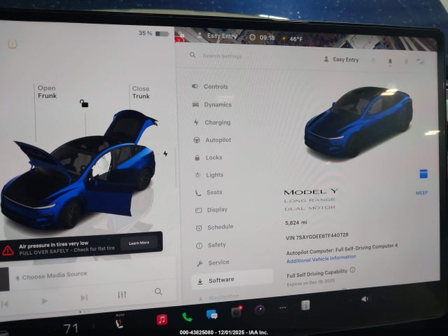 Aukcja sprzedaży 2026 Tesla Model Y Long Range Dual Motor All-wheel Drive/long Range Launch Series, vin: 7SAYGDEE8TF440728, numer aukcji: 43825080