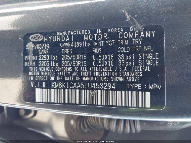 2020 HYUNDAI KONA KM8K1CAA5LU453294 Photo 8