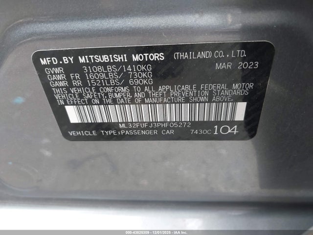 2023 MITSUBISHI MIRAGE G4 ML32FUFJ3PHF05272 Photo 8