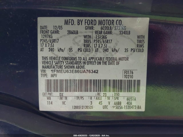 2006 FORD EXPLORER 1FMEU63E86UA76342 Photo 8