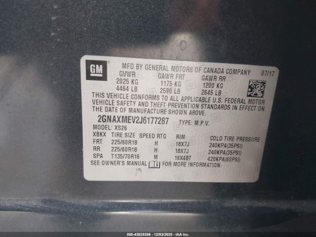 2018 CHEVROLET EQUINOX 2GNAXMEV2J6177287 Photo 8