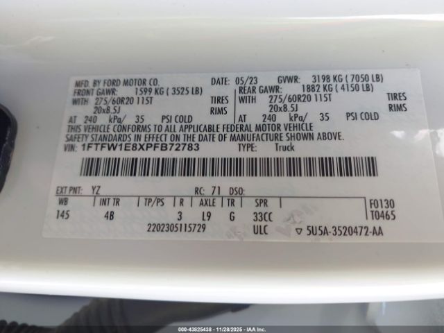 2023 FORD F-150 1FTFW1E8XPFB72783 Photo 8