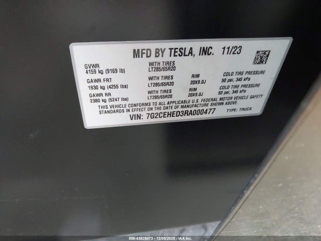 2024 TESLA CYBERTRUCK 7G2CEHED3RA000477 Photo 8