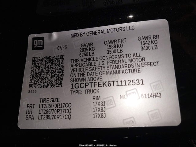 1GCPTFEK6T1112531 Chevrolet Colorado Zr2