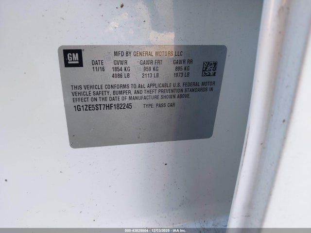 2017 CHEVROLET MALIBU 1G1ZE5ST7HF182245 Photo 8