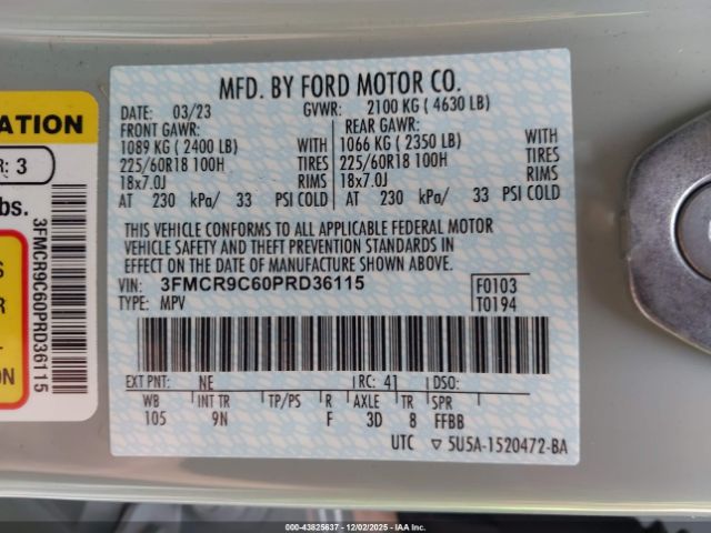 2023 FORD BRONCO SPORT 3FMCR9C60PRD36115 Photo 8