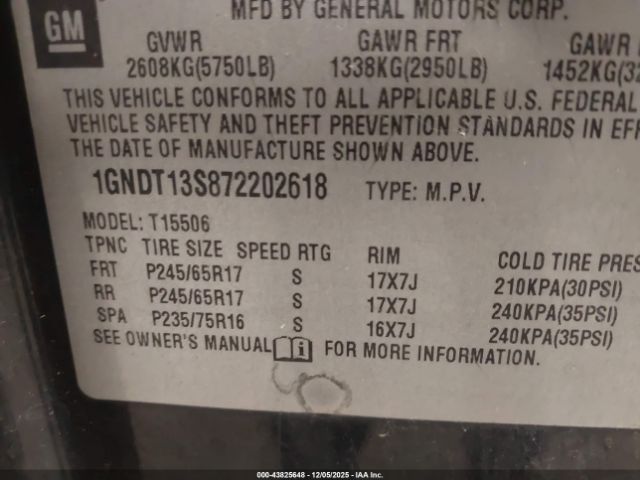 2007 CHEVROLET TRAILBLAZER 1GNDT13S872202618 Photo 8