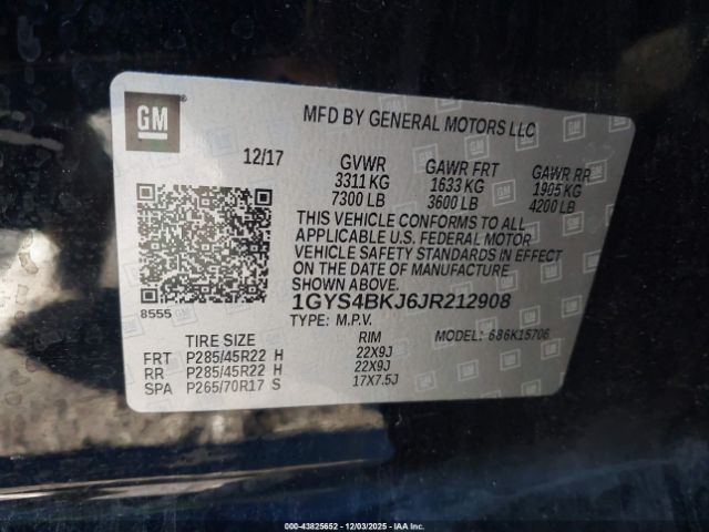 2018 CADILLAC ESCALADE 1GYS4BKJ6JR212908 Photo 8