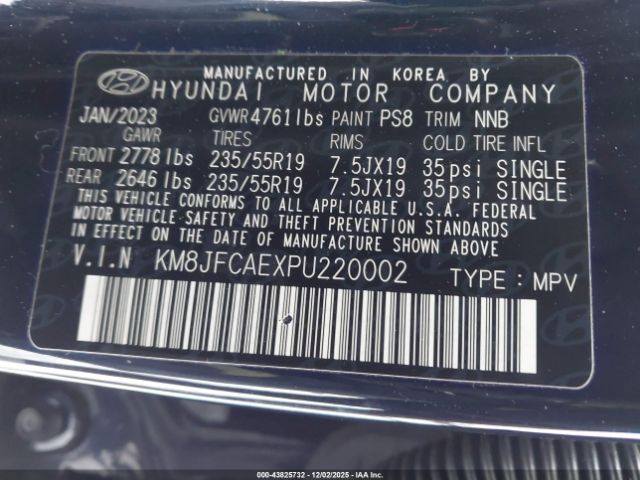 2023 HYUNDAI TUCSON KM8JFCAEXPU220002 Photo 8