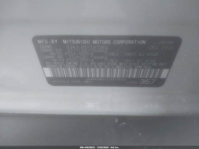 2020 MITSUBISHI OUTLANDER SPORT JA4AP3AU1LU017920 Photo 8