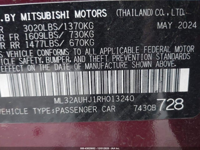 2024 MITSUBISHI MIRAGE ML32AUHJ1RH013240 Photo 8