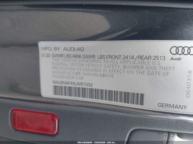 2020 AUDI A4 WAUENAF49LA051032 Photo 8