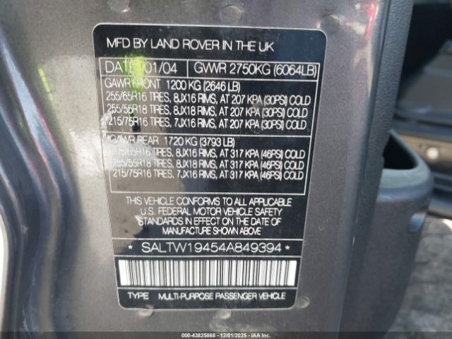 2004 LAND ROVER DISCOVERY SALTW19454A849394 Photo 8