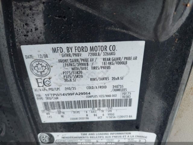 2009 FORD F-150 1FTPW14V99FA29564 Photo 8