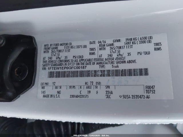Ford F-150 Xlt 2016 1FTEW1EP0GFC00187 Image 9