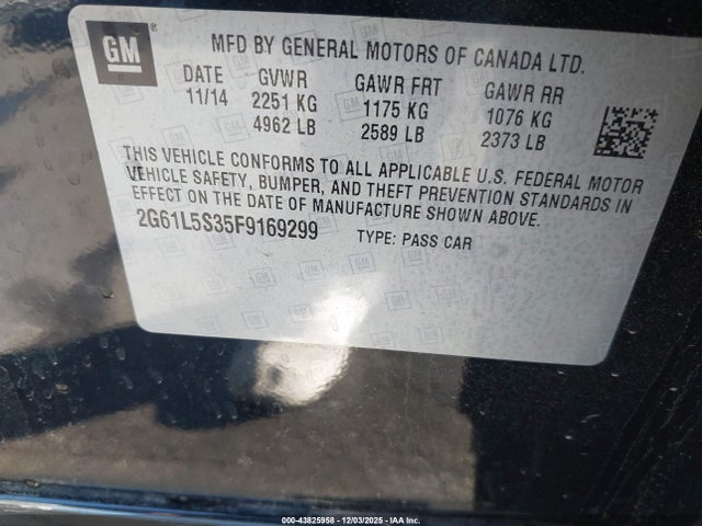 2015 CADILLAC XTS 2G61L5S35F9169299 Photo 8