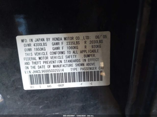2005 ACURA TSX JH4CL96885C025514 Photo 8