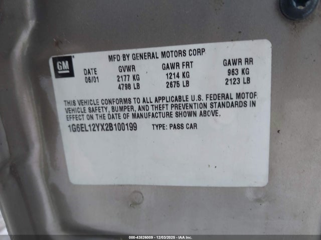 2002 CADILLAC ELDORADO 1G6EL12YX2B100199 Photo 8