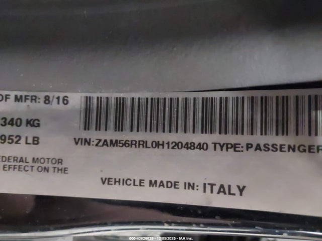 2017 MASERATI QUATTROPORTE ZAM56RRL0H1204840 Photo 8