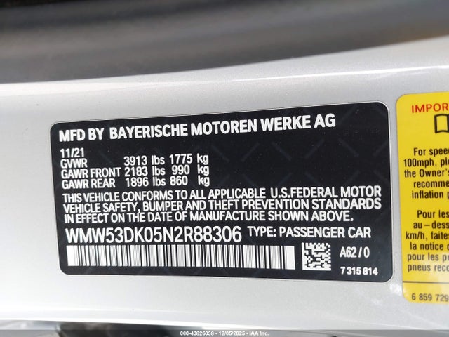 2022 MINI HARDTOP WMW53DK05N2R88306 Photo 8