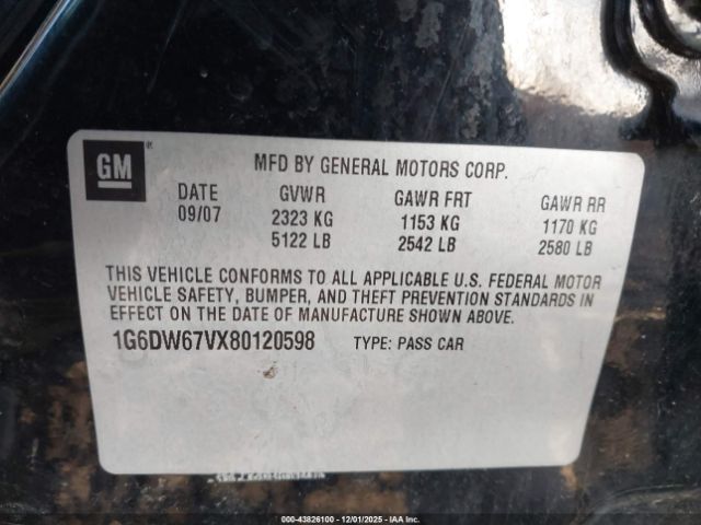 2008 CADILLAC STS 1G6DW67VX80120598 Photo 8