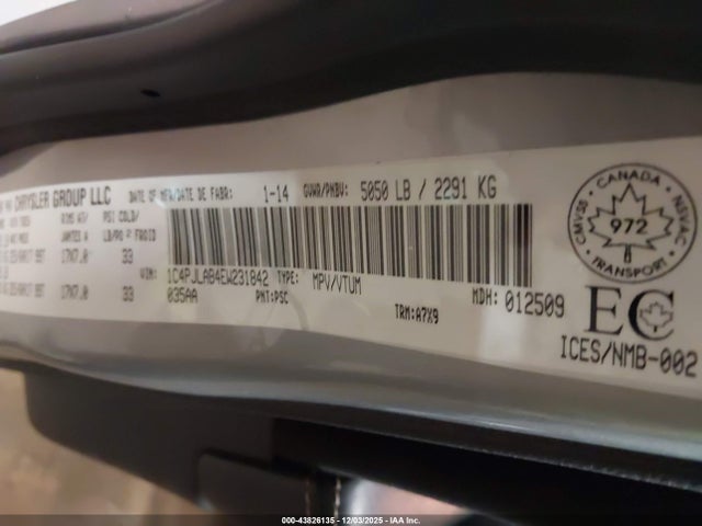 1C4PJLAB4EW231842 Jeep Cherokee Sport