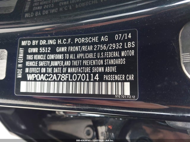 2015 PORSCHE PANAMERA WP0AC2A78FL070114 Photo 8