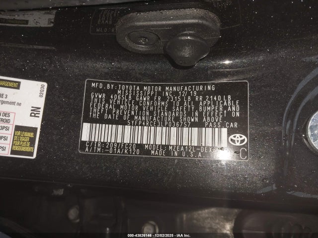 Toyota COROLLA SE 2020 5YFP4RCE3LP036757 Image 9