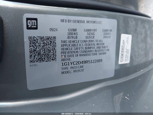 2024 CHEVROLET CORVETTE STINGRAY 1G1YC2D49R5122089 Photo 8