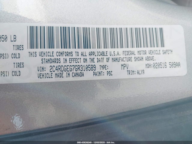 Dodge Grand Caravan R/t 2016 2C4RDGEG7GR310589 Image 9