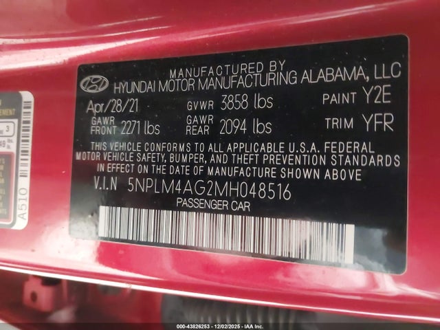 Hyundai ELANTRA SEL 2021 5NPLM4AG2MH048516 Image 9