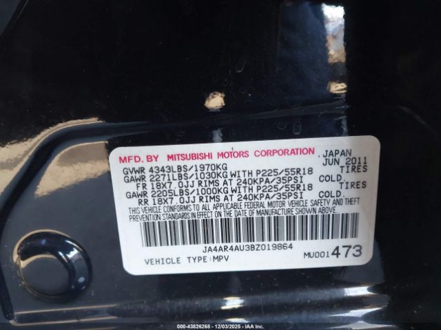 2011 MITSUBISHI OUTLANDER SPORT JA4AR4AU3BZ019864 Photo 8
