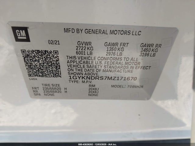 2021 CADILLAC XT5 1GYKNDRS7MZ171670 Photo 8
