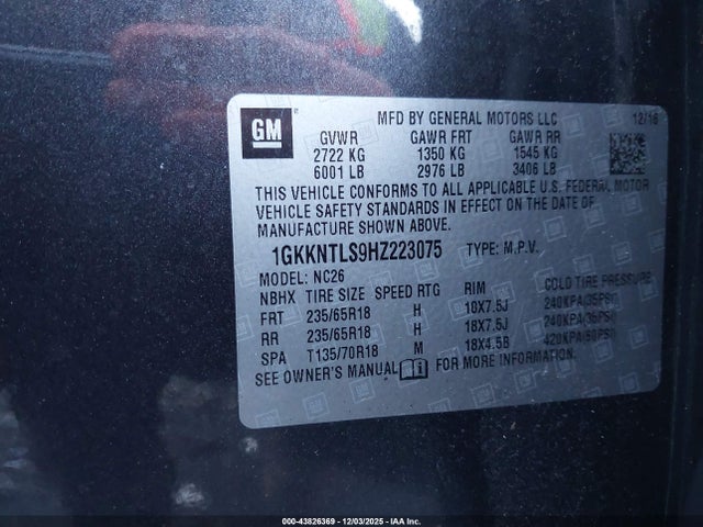 1GKKNTLS9HZ223075 GMC Acadia Sle-2