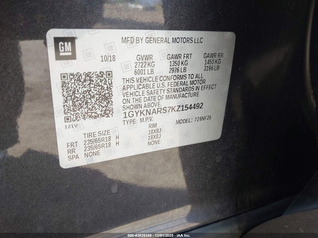 2019 CADILLAC XT5 1GYKNARS7KZ154492 Photo 8