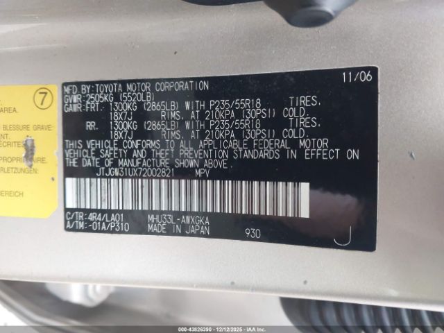 2007 LEXUS RX 400H JTJGW31UX72002821 Photo 8