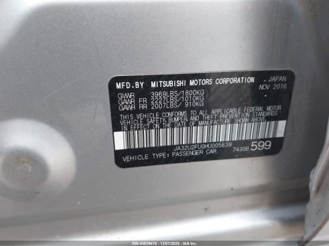 2017 MITSUBISHI LANCER JA32U2FU0HU005639 Photo 8