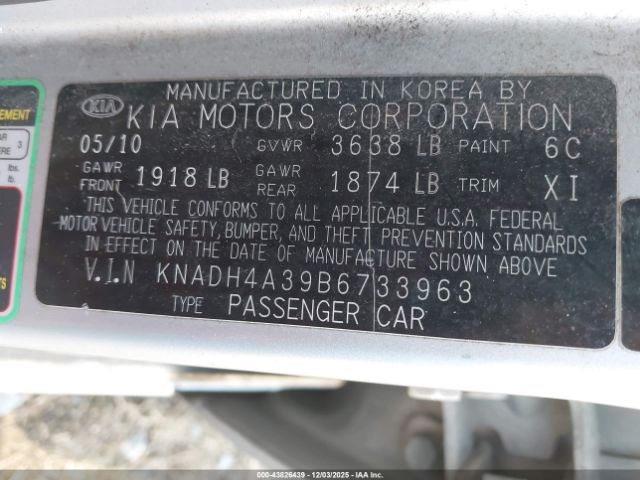 2011 KIA RIO KNADH4A39B6733963 Photo 8