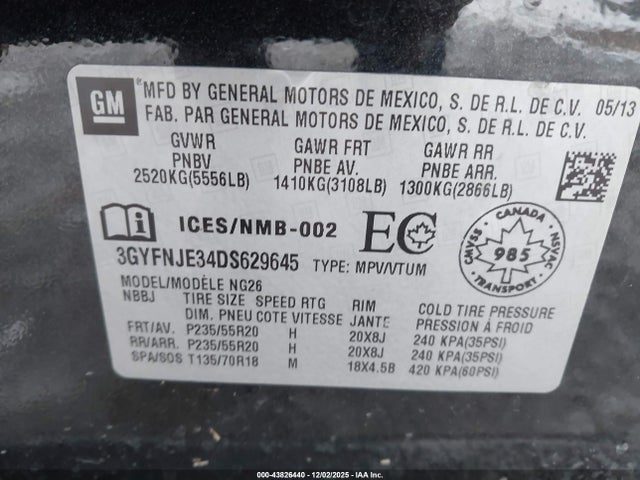 2013 CADILLAC SRX 3GYFNJE34DS629645 Photo 8