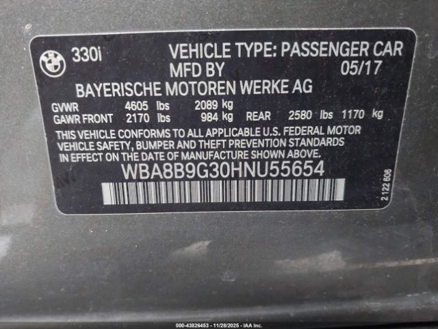 2017 BMW 330I WBA8B9G30HNU55654 Photo 8