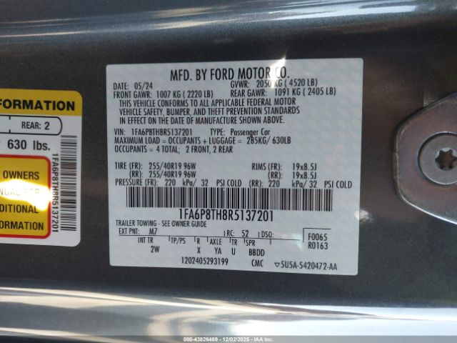 2024 FORD MUSTANG 1FA6P8TH8R5137201 Photo 8