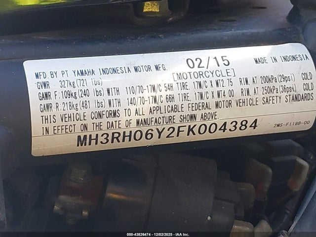Yamaha YZFR3 2015 MH3RH06Y2FK004384 Image 10
