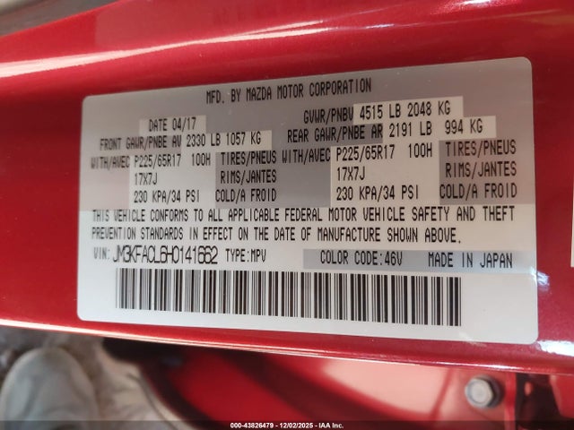 JM3KFACL6H0141662 Mazda Cx-5 Touring