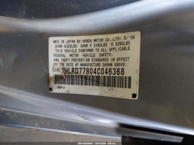 2004 HONDA CR-V JHLRD77804C046368 Photo 8