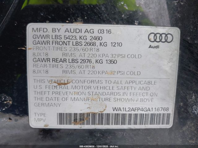 2016 AUDI Q5 WA1L2AFP4GA116768 Photo 8