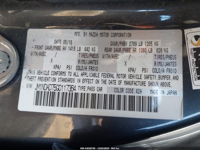 Mazda Mx-5 Miata Grand Touring 2016 JM1NDAD75G0117364 Image 9